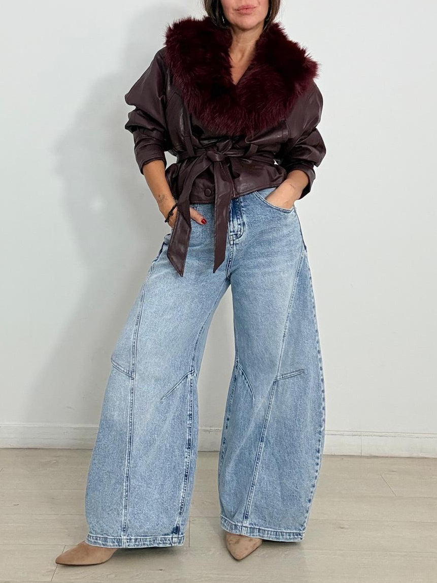 JEANS CLAROS BALLOON TIRO ALTO