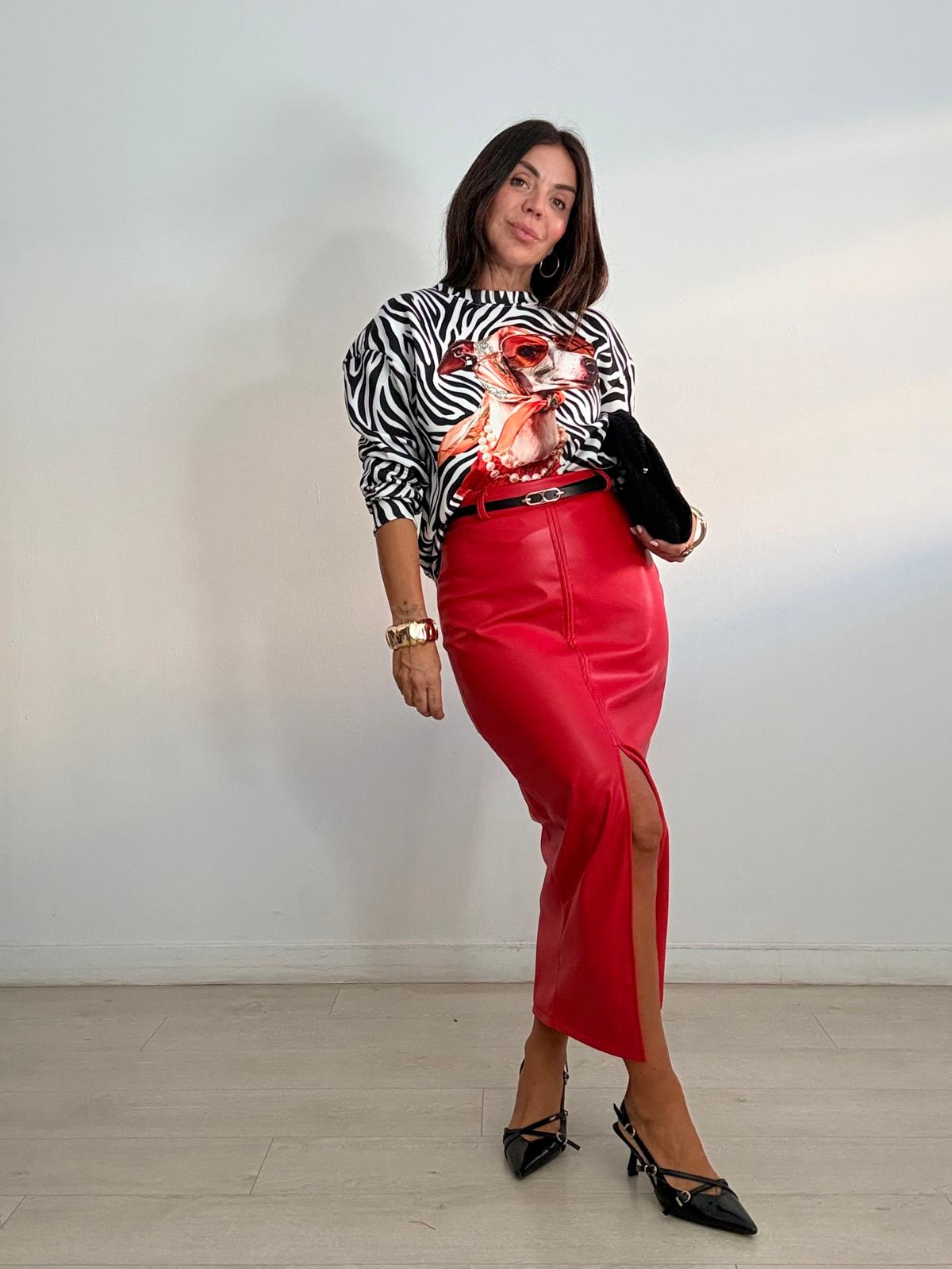 FALDA LARGA POLIPIEL + ABERTURA