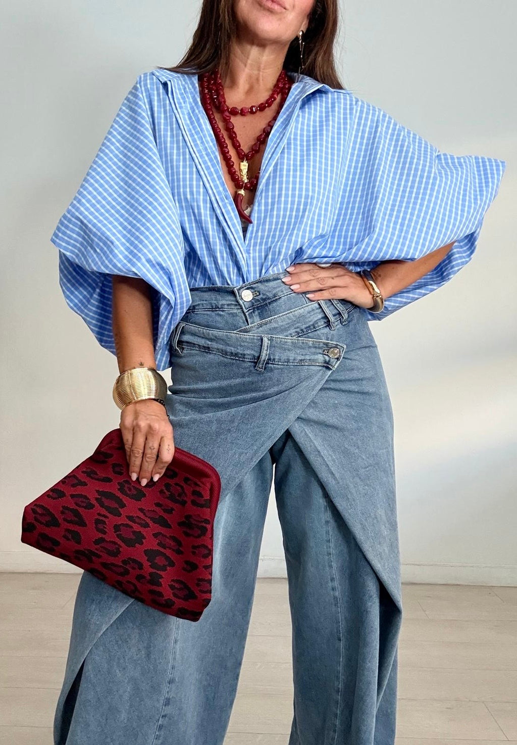 BLUSA VICHY OVERSIZE