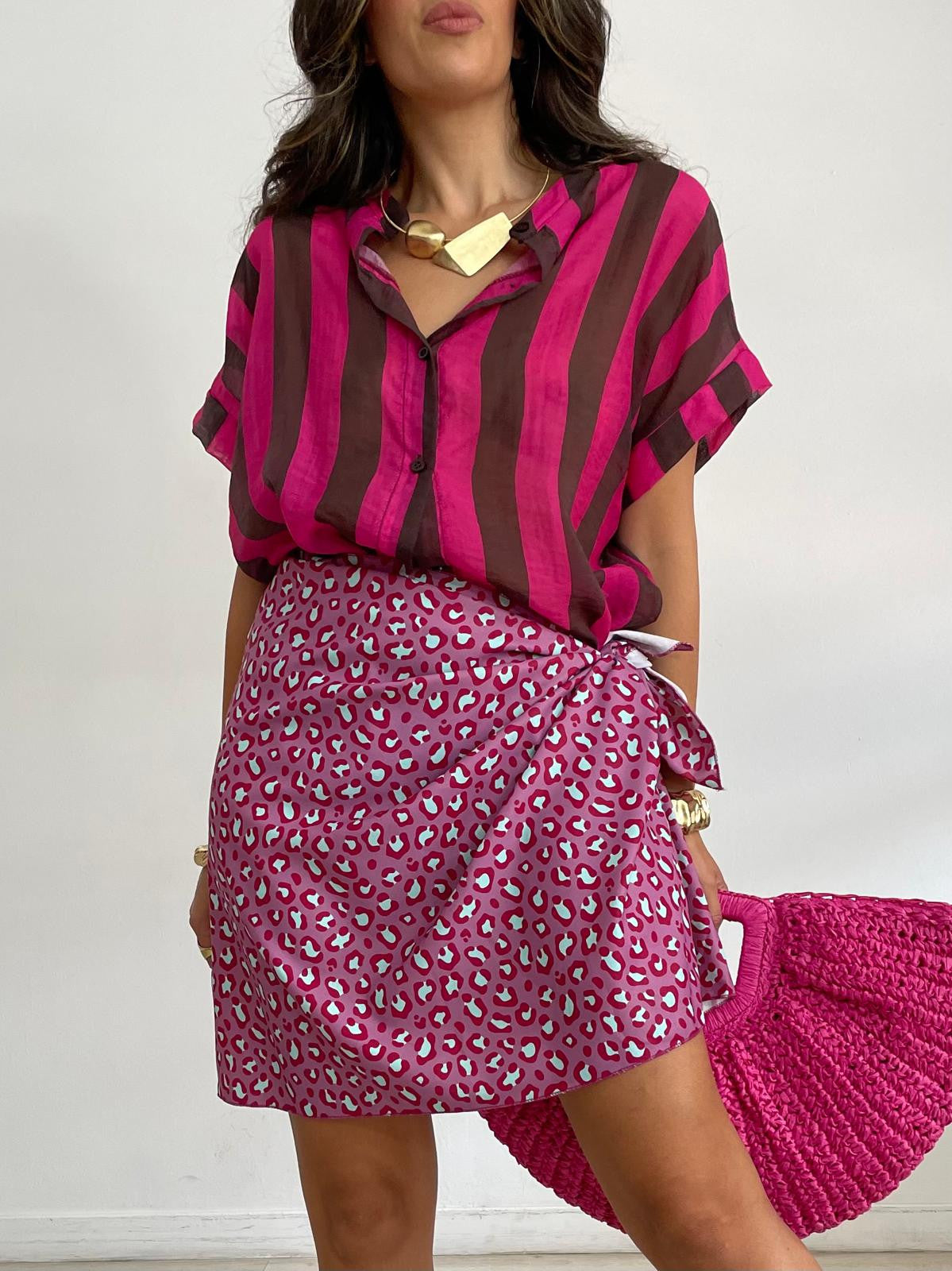 FALDA LAZADA MINI LEOPARDO