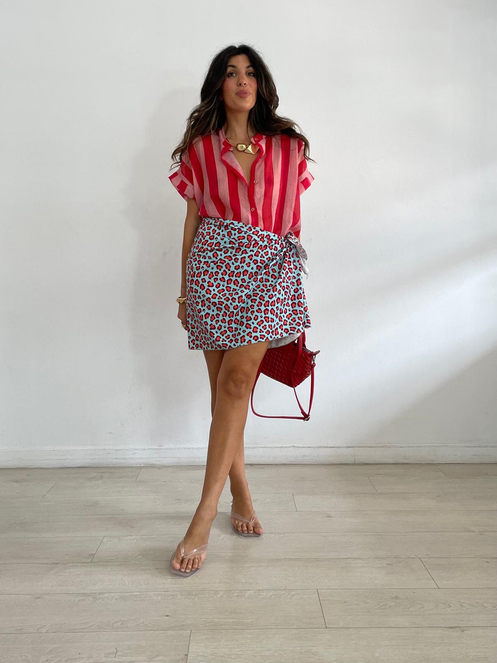 FALDA LAZADA MINI LEOPARDO