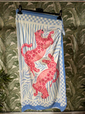 FALDA LARGA LICRA TIGRES ROSA/AZUL