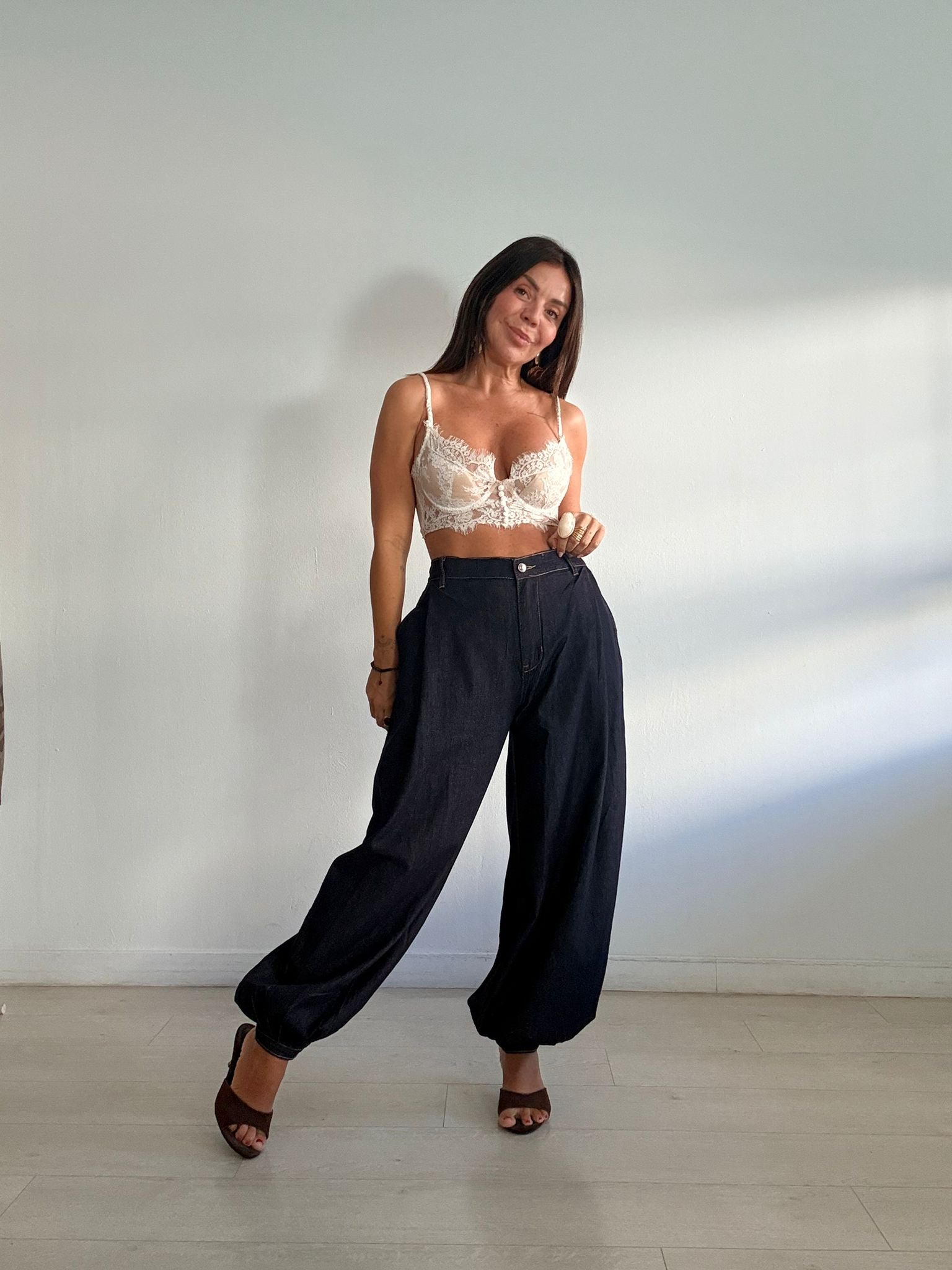 JEANS BOMBACHOS VAQUERO OSCURO