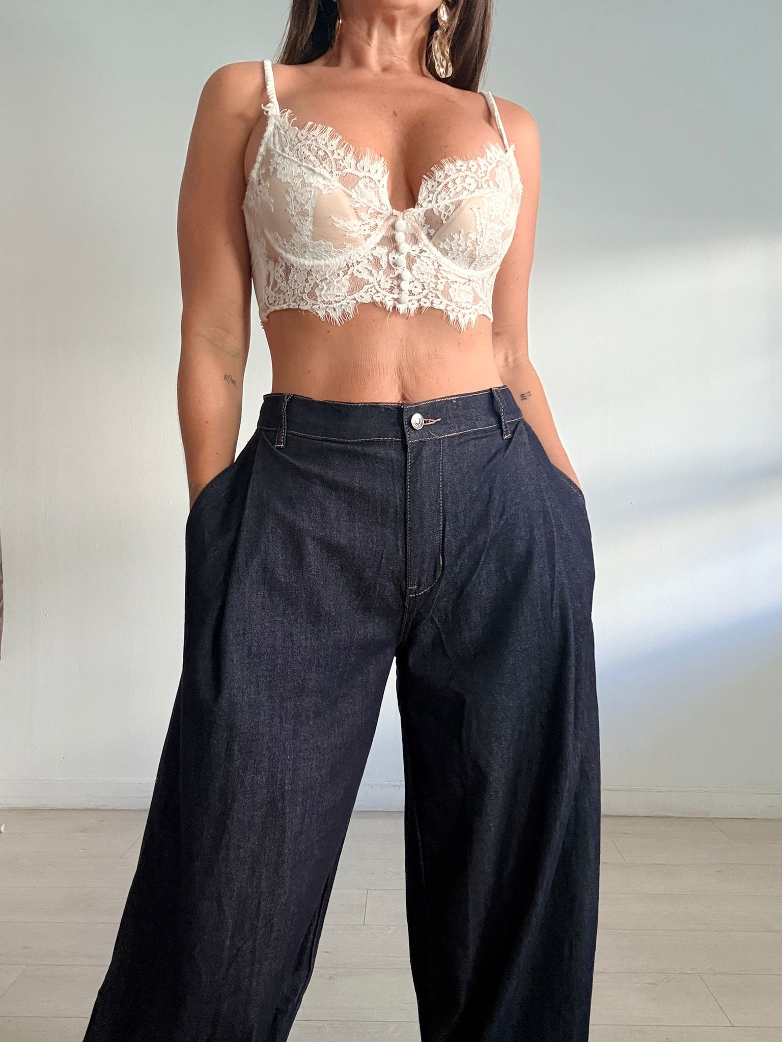 JEANS BOMBACHOS VAQUERO OSCURO