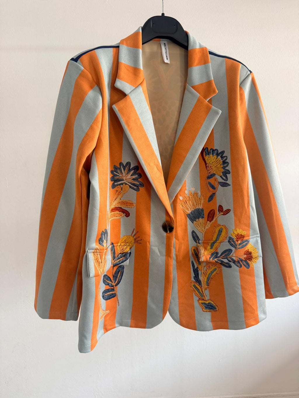 BLAZER  ANTELINA PANTERA + RAYAS CELESTE/NARANJA