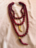 COLLAR CUERNO GRANATE