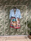 BLUSA ABOTONADA ANUDADA LINO