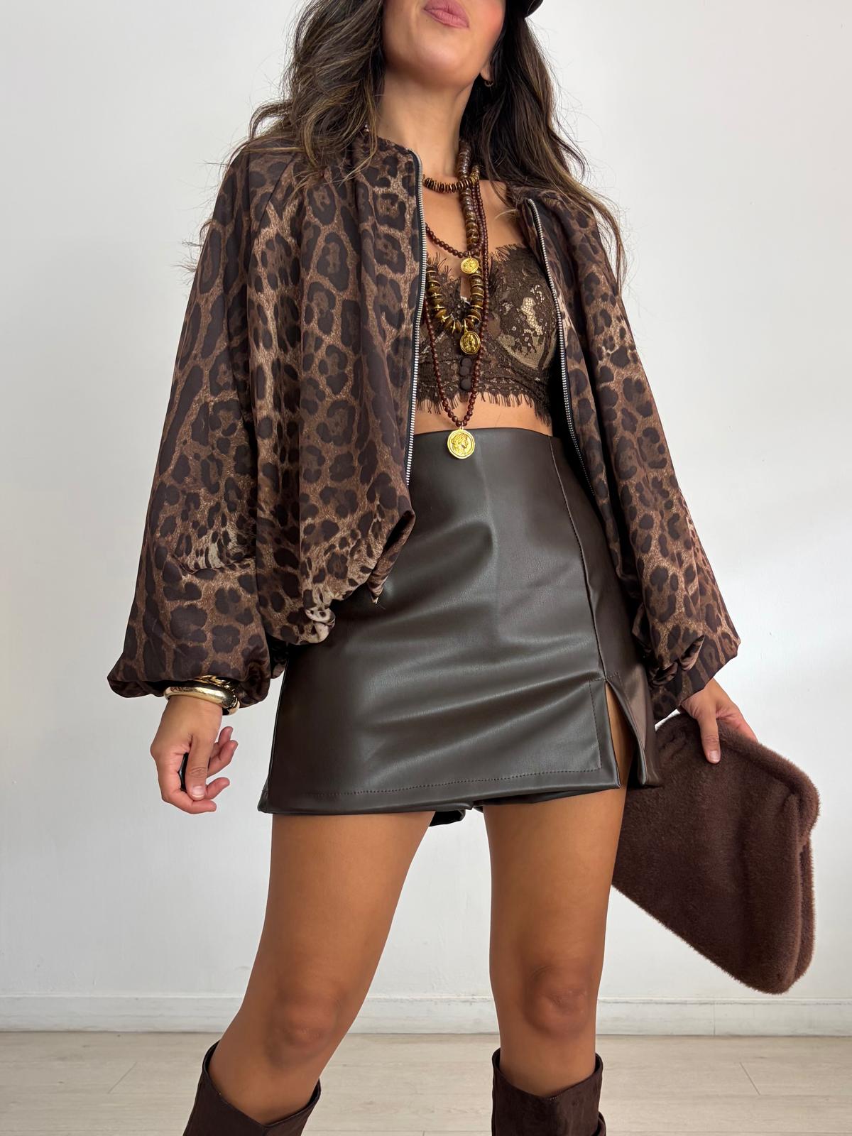 BOMBER OVERSIZE ANIMAL PRINT