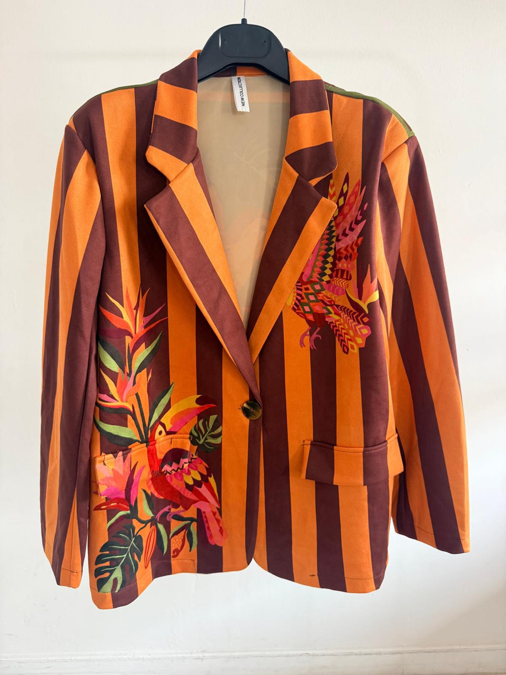 BLAZER ANTELINA PELICAN + RAYAS MARRON /NARANJA