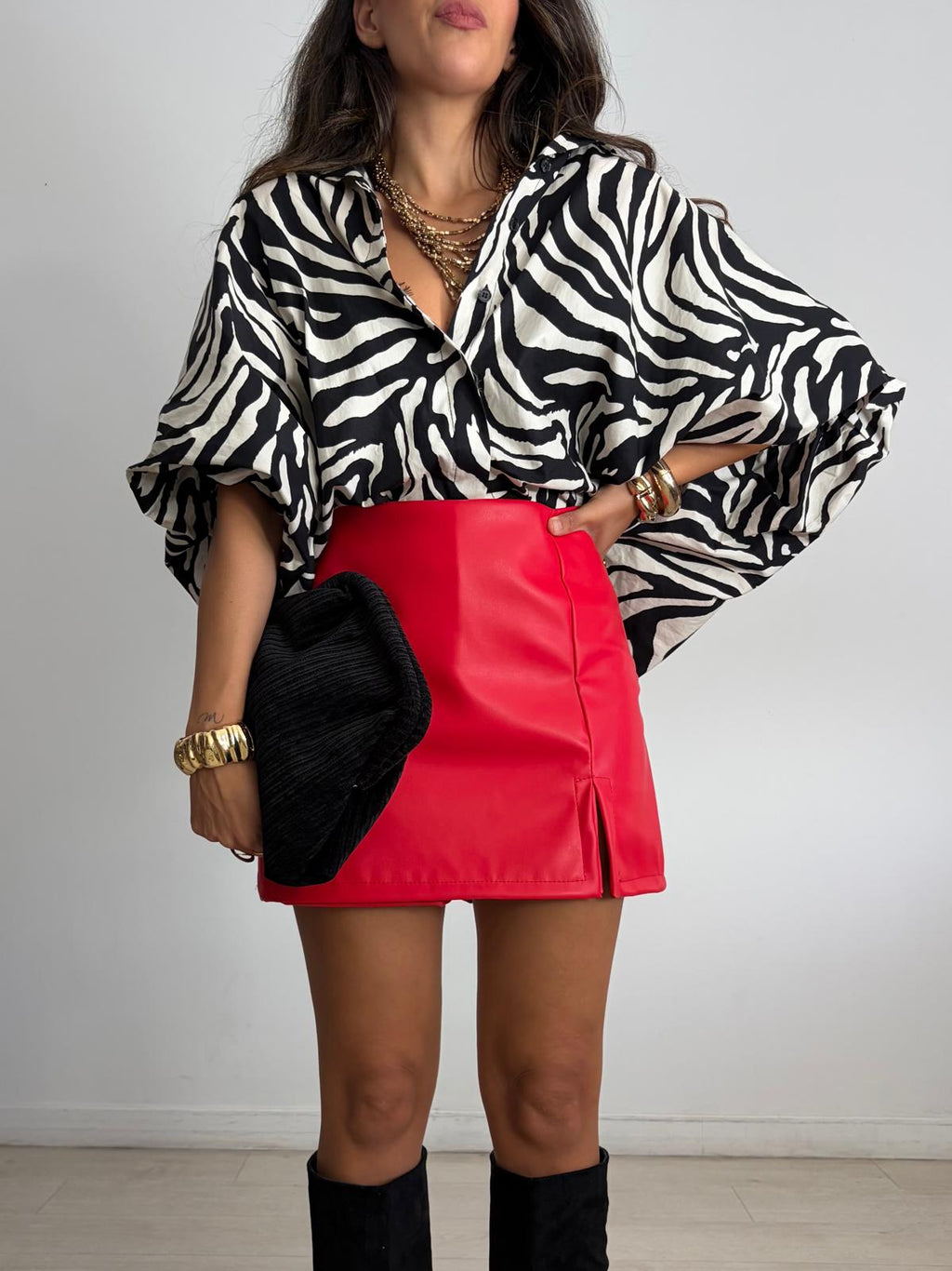 BLUSA CORTA OVERSIZE CEBRA