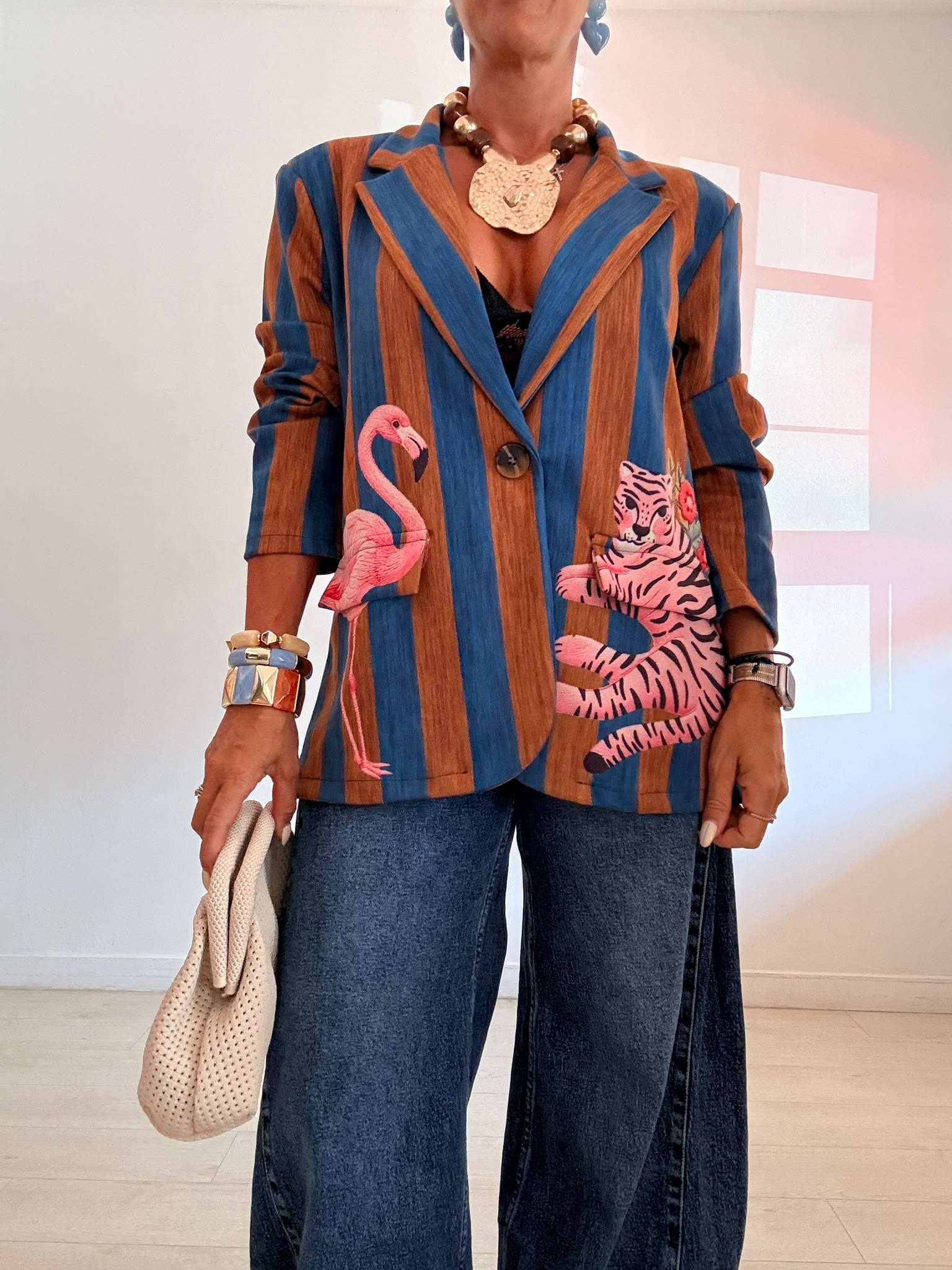 BLAZER ANTELINA RAYAS TIGRE+ FLAMENCO