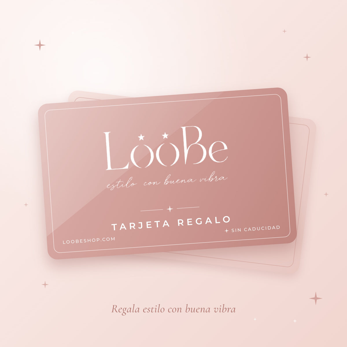 Tarjeta Regalo LooBe en rosa empolvado con el logo de LooBe